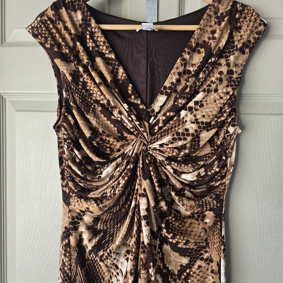 Chico's Maxi Dress Sz M Women Snake Print Sleveless Lined Stretchy Neutral - Picture 4 of 13
